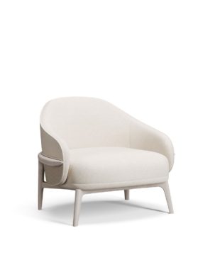 Positano armchair by Harmony with sculptural design, premium upholstery, and custom-made craftsmanship. Shop at Harmony.