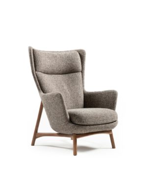 Sublime HB armchair from the Equilibrium Collection by Harmony. Sculptural design, premium upholstery, and custom luxury comfort. Shop at Harmony.