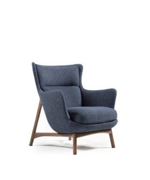 Sublime LB armchair from Harmony’s Equilibrium Collection. Sculptural design, premium upholstery, and customizable luxury comfort. Shop at Harmony.