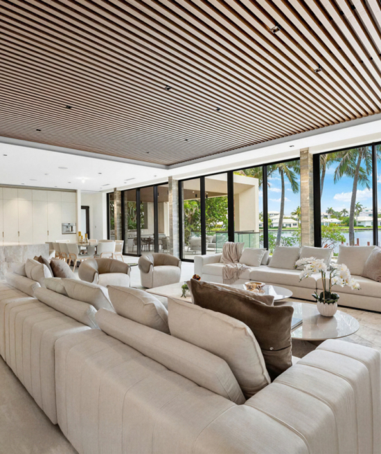 5 Barefoot Lane — a newly constructed gated estate on Hypoluxo Island featuring deep-water frontage, stunning Intracoastal views, and over 6,500 sq. ft. of luxury living with furnishing by Harmony Luxury Furniture