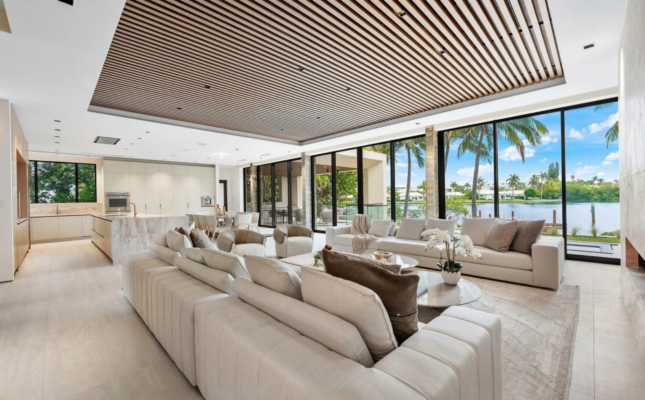 5 Barefoot Lane — a newly constructed gated estate on Hypoluxo Island featuring deep-water frontage, stunning Intracoastal views, and over 6,500 sq. ft. of luxury living with furnishing by Harmony Luxury Furniture